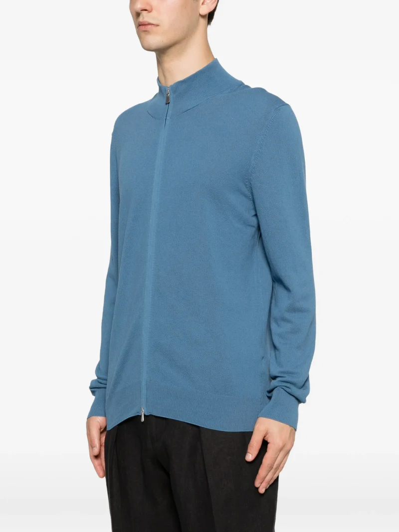 Cardigan Gran Sasso Zip-Up albastru - imagine 3