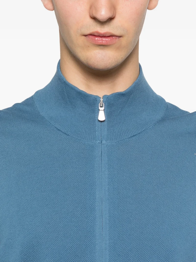 Cardigan Gran Sasso Zip-Up albastru - imagine 5