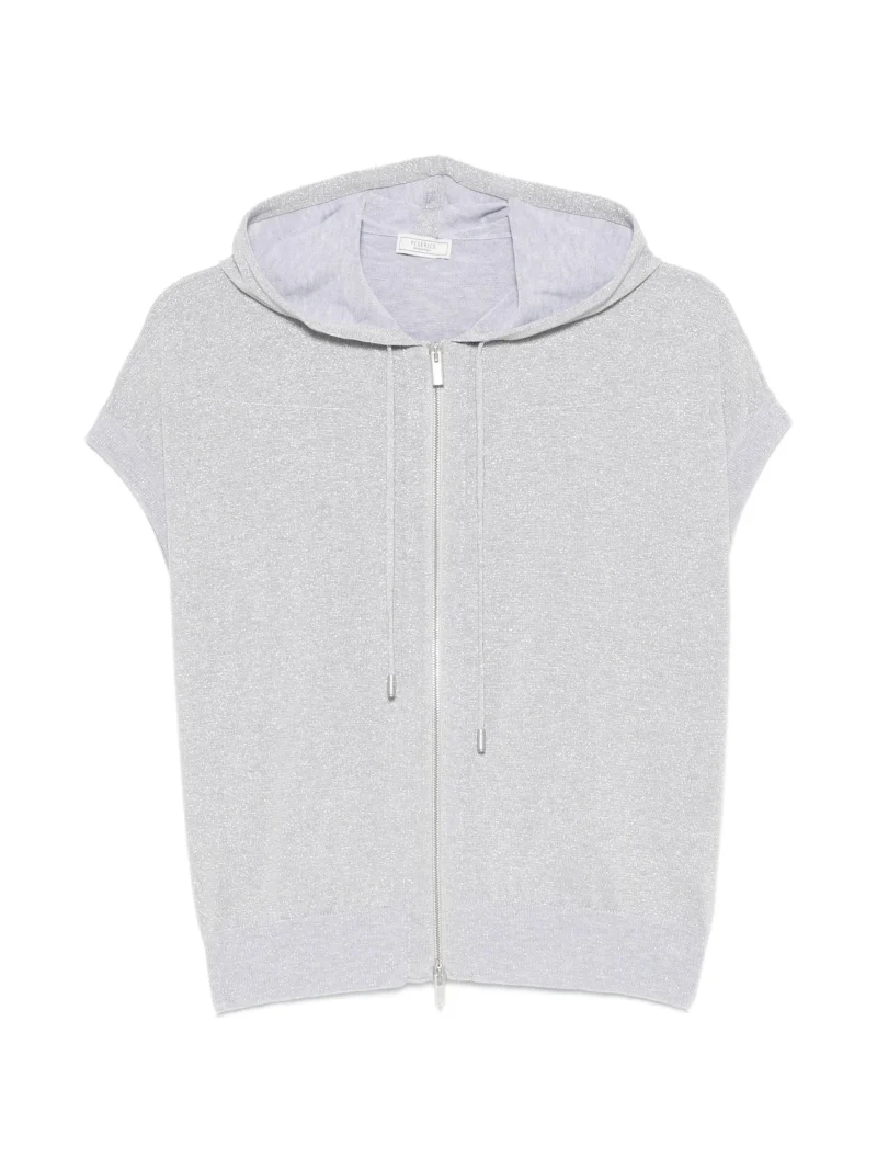 Cardigan Peserico Cap-Sleeve Zip-Up gri
