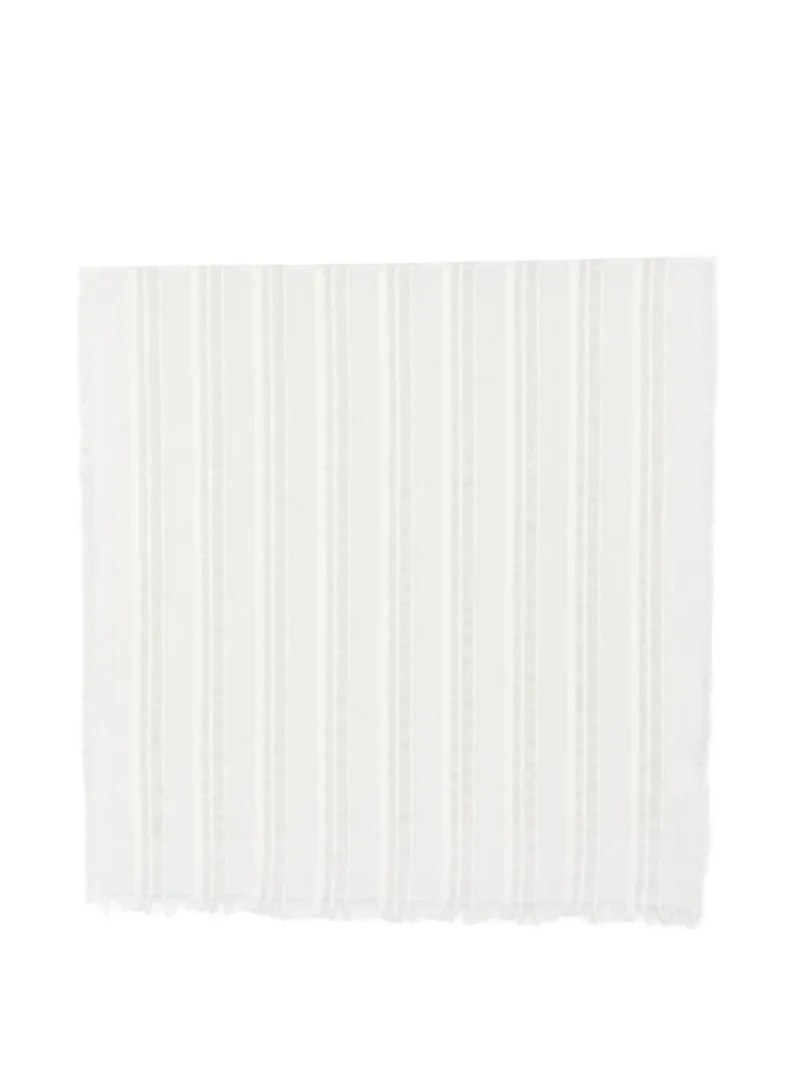 Esarfa Peserico Striped Frayed alb