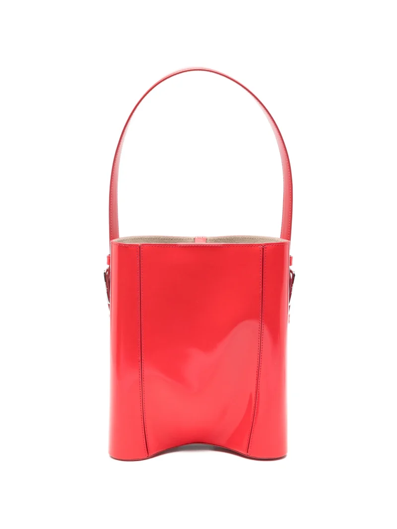 Geanta Coperni Logo-Detail Leather Bucket rosu
