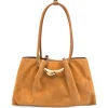 Geanta Cult Gaia Sculptural-Hardware Suede Shoulder maro