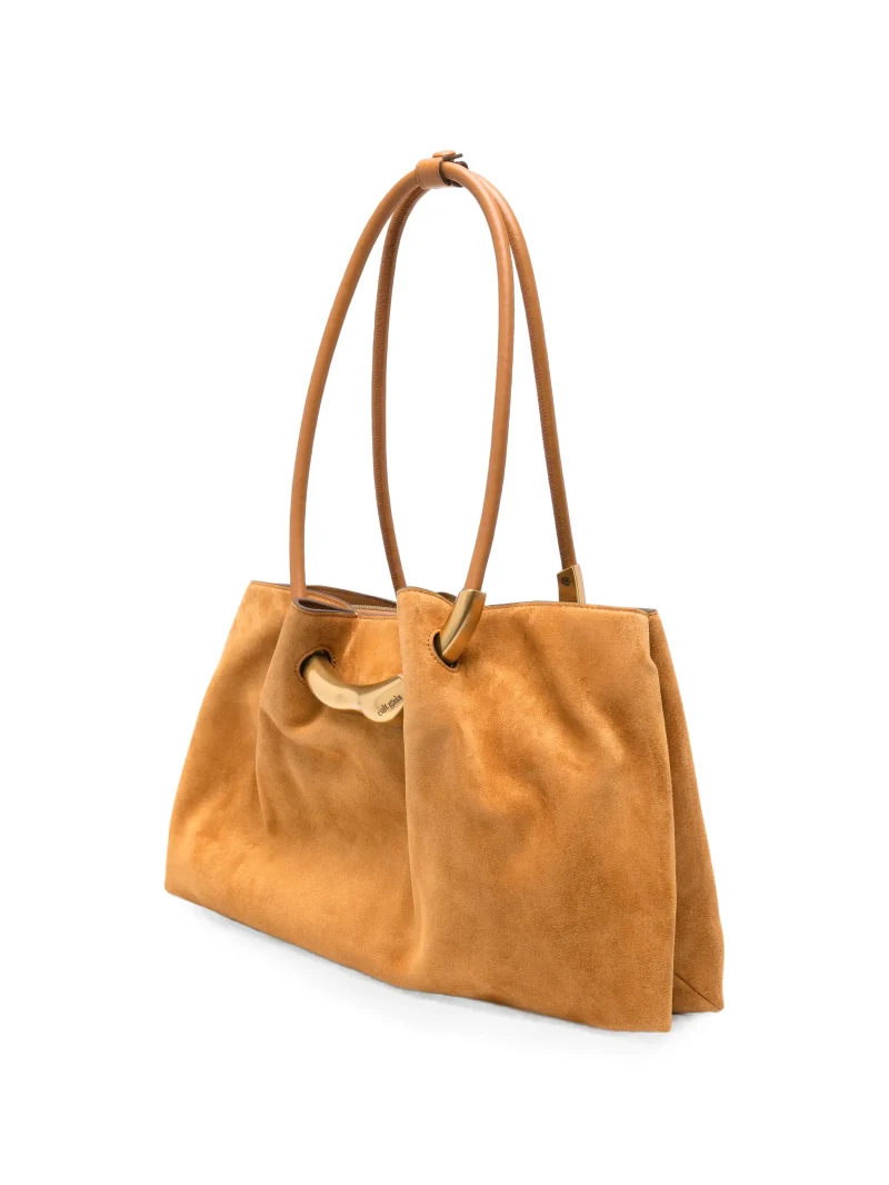 Alternative view of Geanta Cult Gaia Sculptural-Hardware Suede Shoulder maro