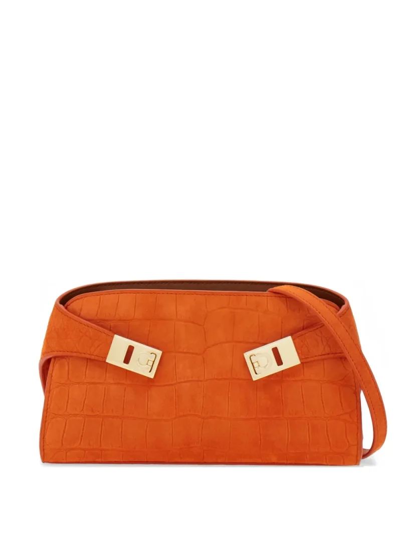 Geanta mini Ferragamo Hug Crossbody portocaliu