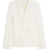 Jacheta AMI Paris Double Breasted Patch alb