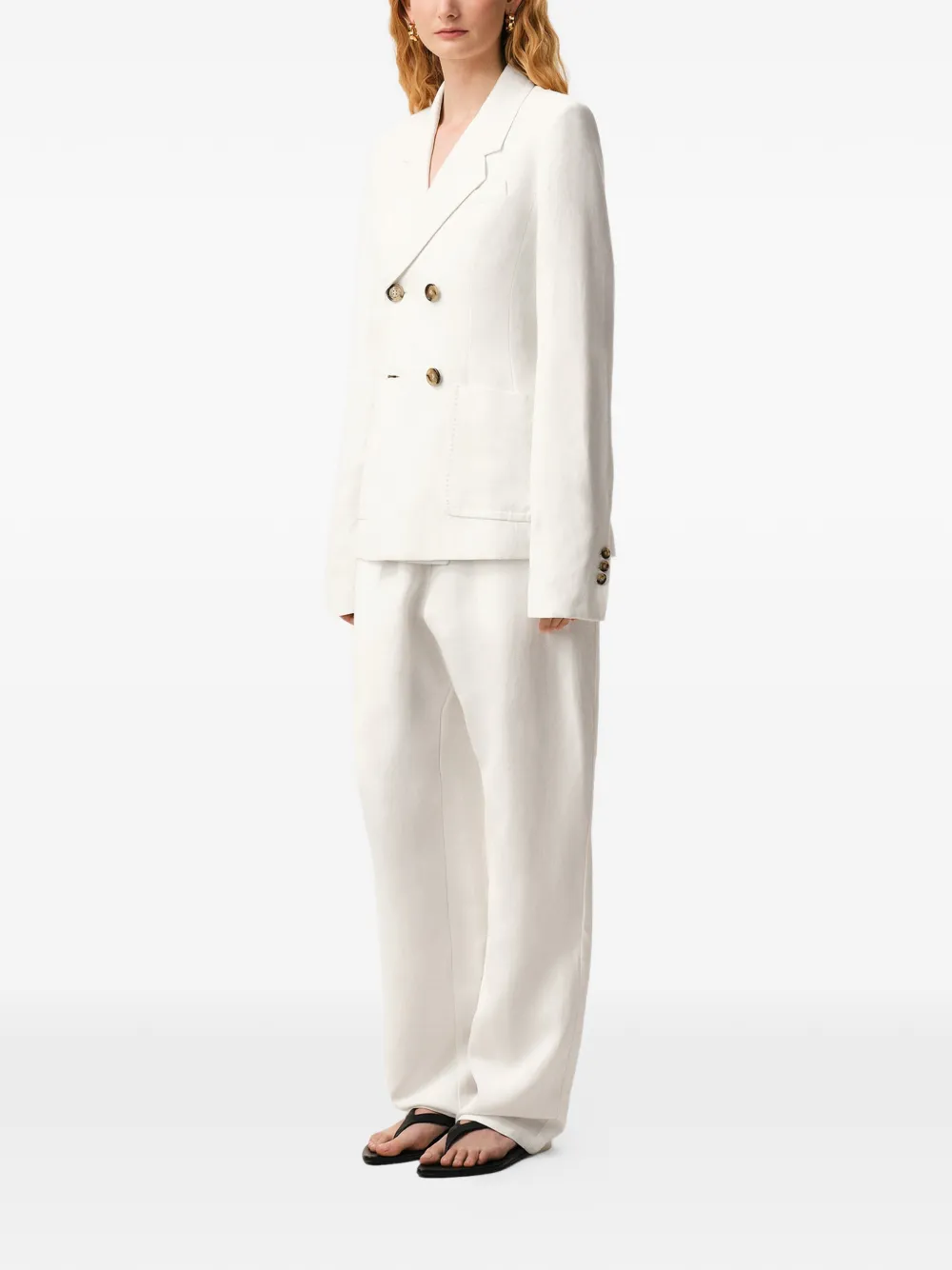 Jacheta AMI Paris Double Breasted Patch alb - imagine 3