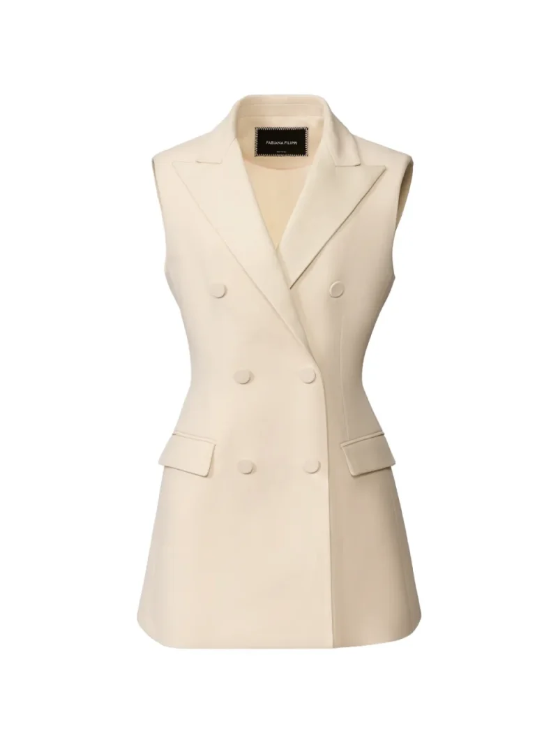 Jacheta Fabiana Filippi Double-Breasted Sleeveless bej