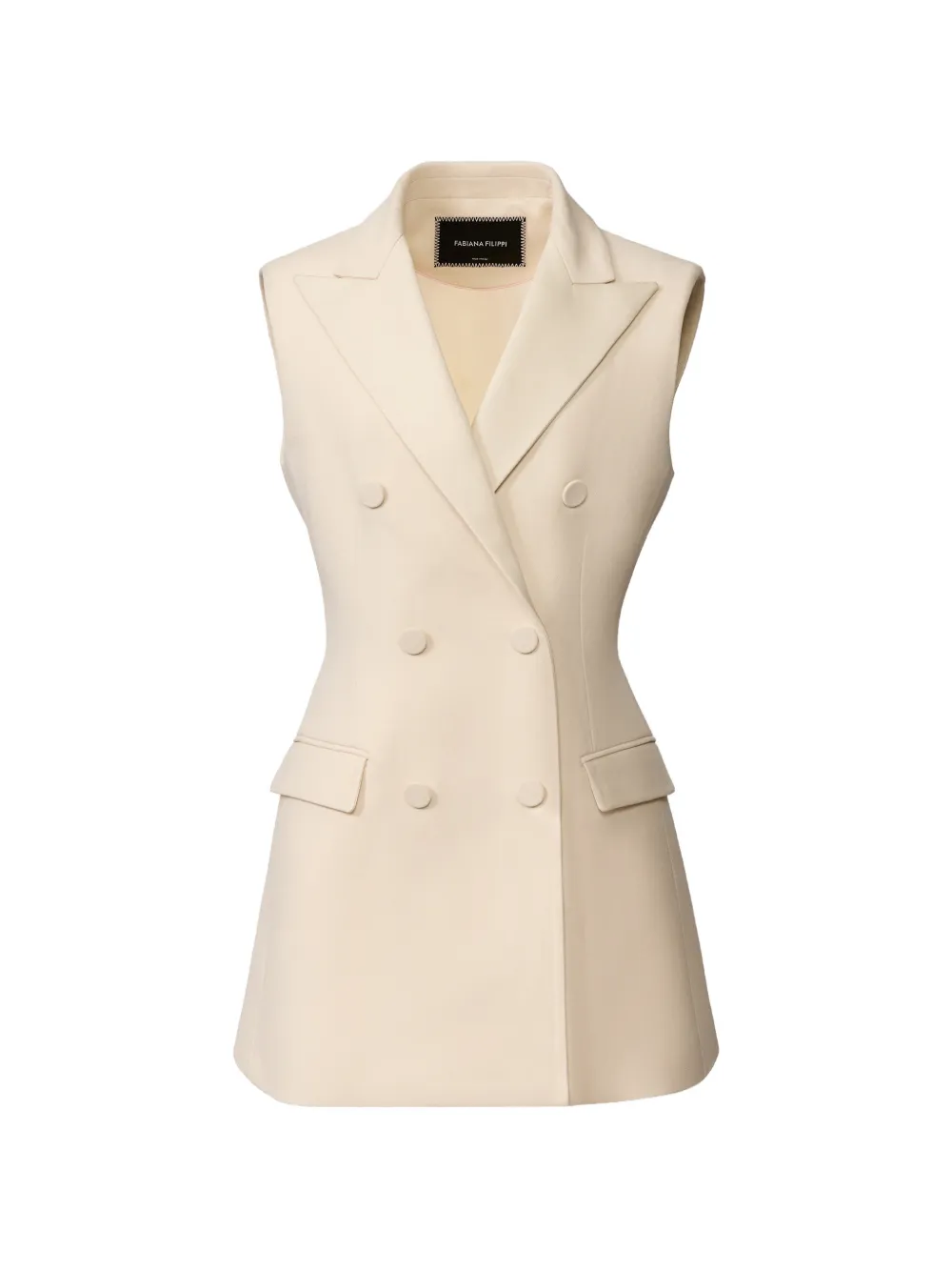 Jacheta Fabiana Filippi Double-Breasted Sleeveless bej