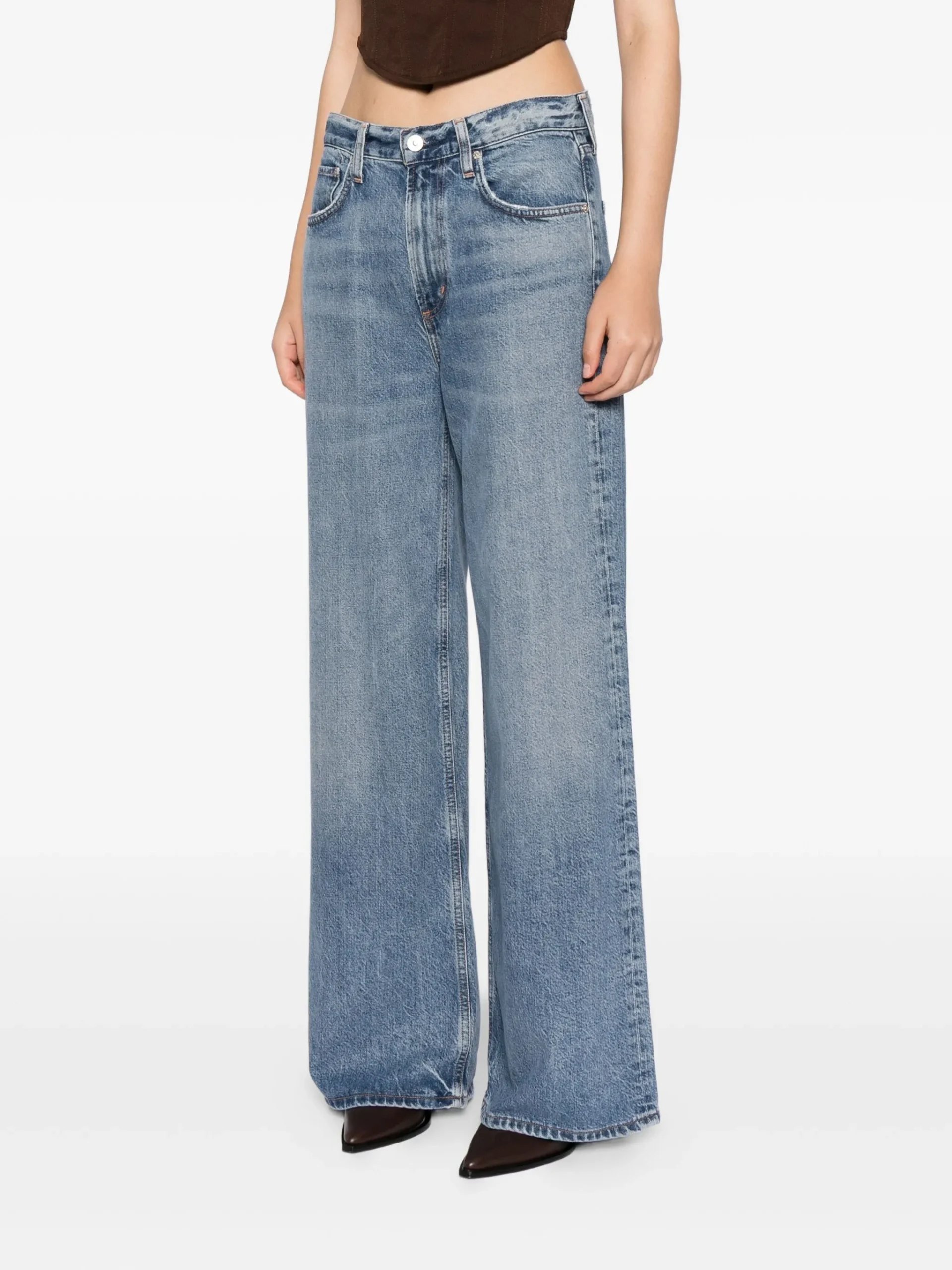 Jeans Citizens Of Humanity Paloma baggy albastru - imagine 5