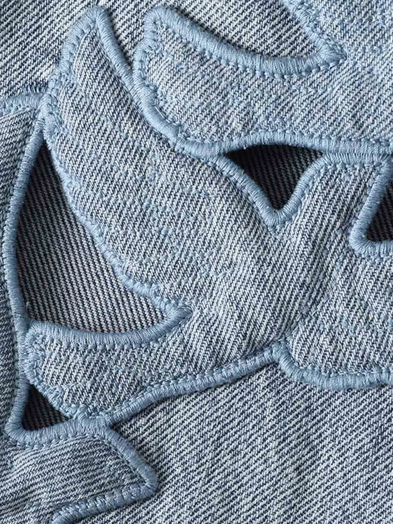 Alternative view of Jeans Zimmermann Alchemy Applique Cut-Out Embroidered albastru