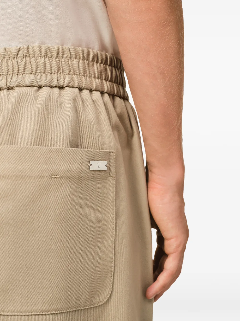 Pantaloni AMI Paris Elasticated-Waist bej - imagine 5