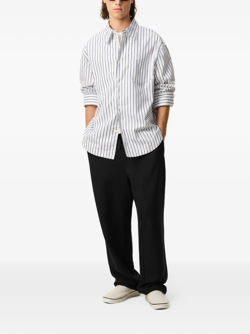 Pantaloni AMI Paris Elasticated Waist Drawstring negru - imagine 3