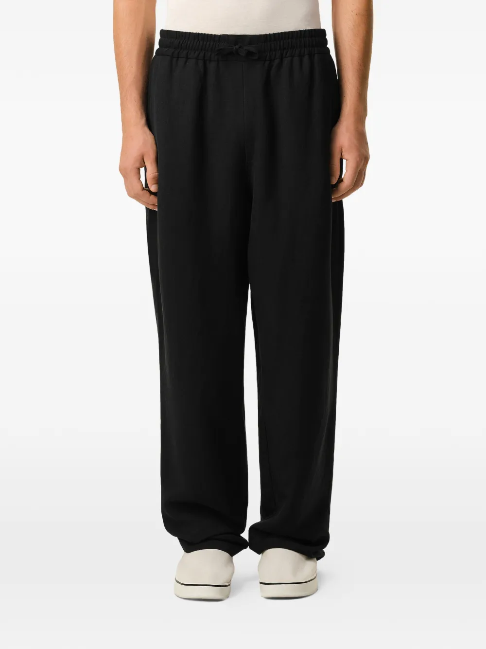 Pantaloni AMI Paris Elasticated Waist Drawstring negru - imagine 4