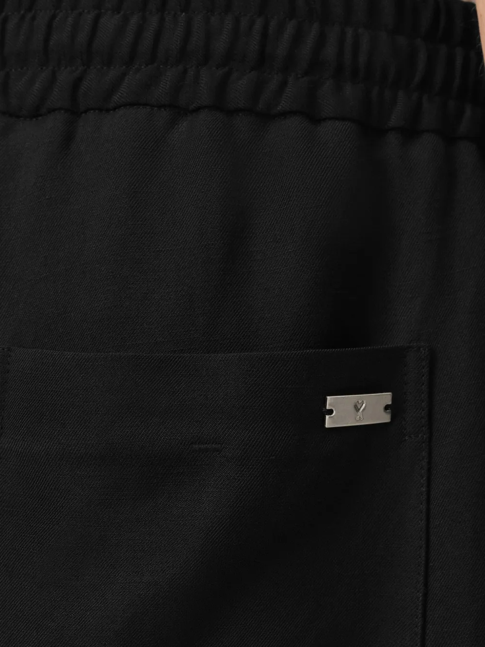 Pantaloni AMI Paris Elasticated Waist Drawstring negru - imagine 5