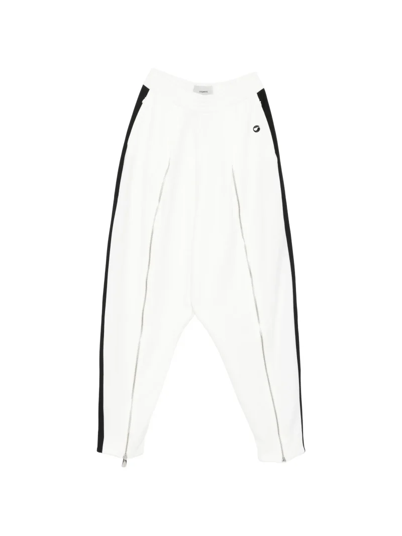 Pantaloni Coperni Zip-Embellished Stripe alb