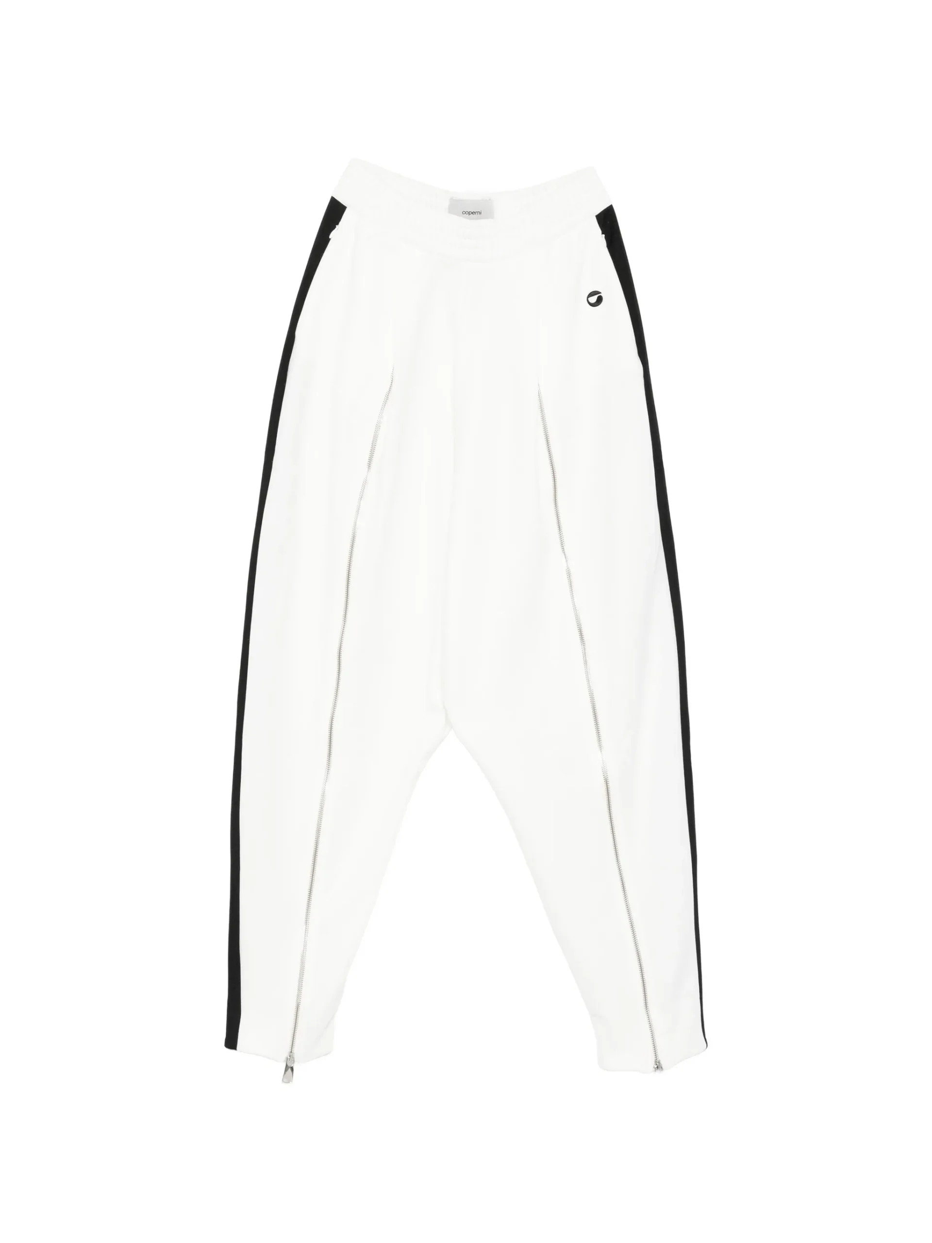 Pantaloni Coperni Zip-Embellished Stripe alb