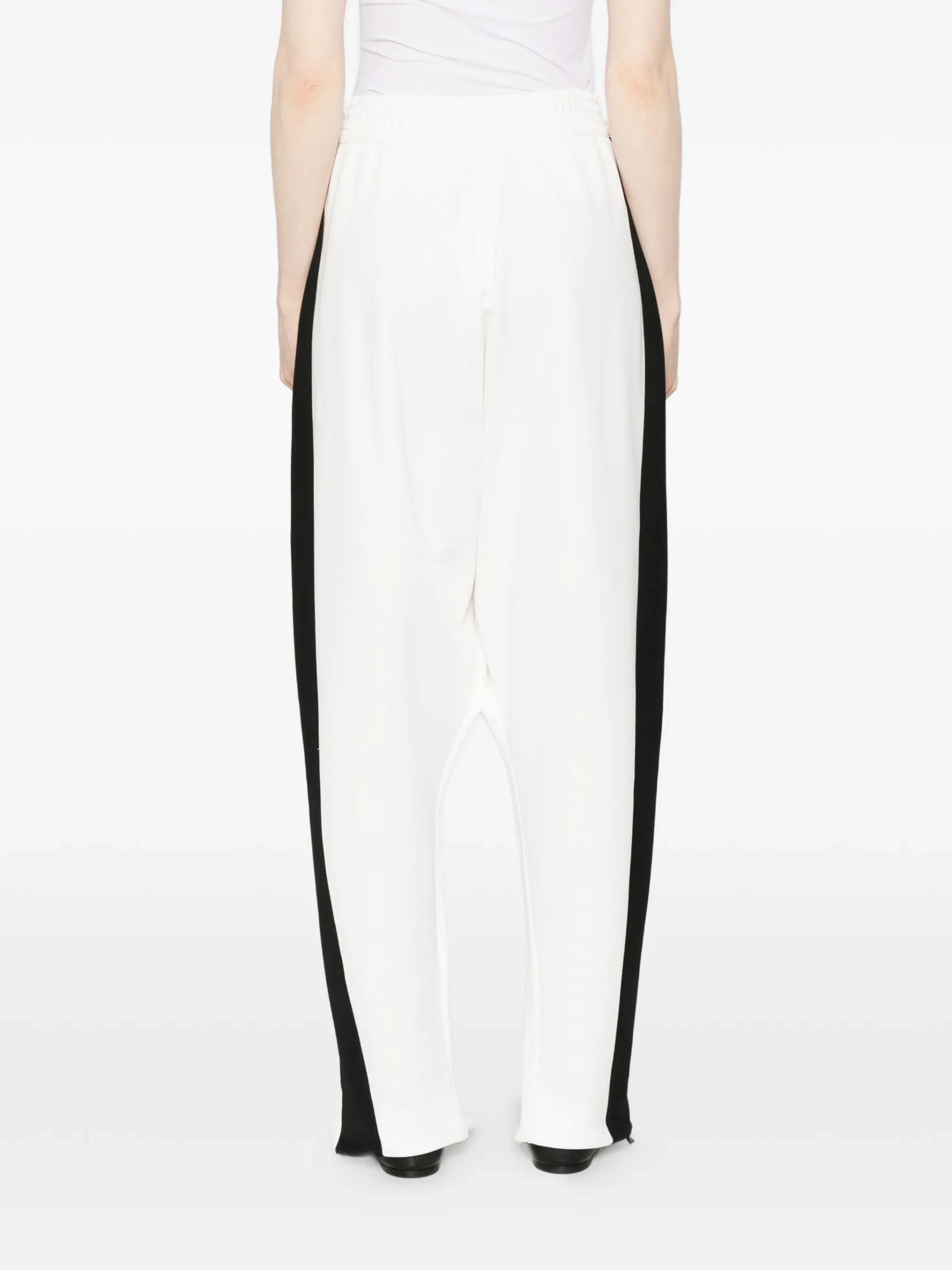 Pantaloni Coperni Zip-Embellished Stripe alb - imagine 2