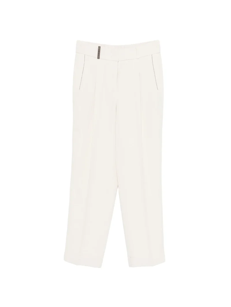Pantaloni Peserico Pin-Stripe Pleat bej