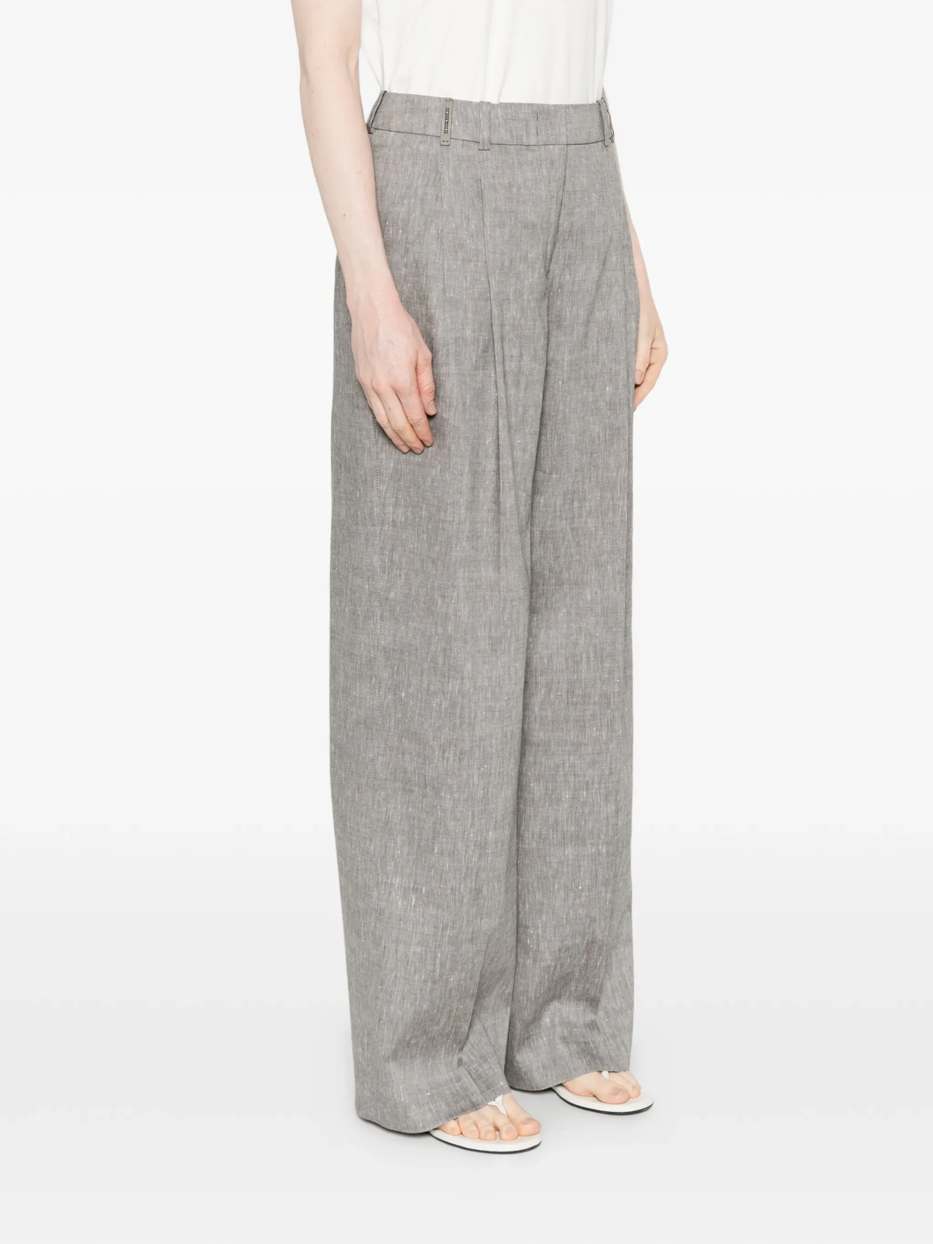 Pantaloni Peserico Pleated gri - imagine 3