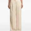 Pantaloni Peserico Pleated Linen bej