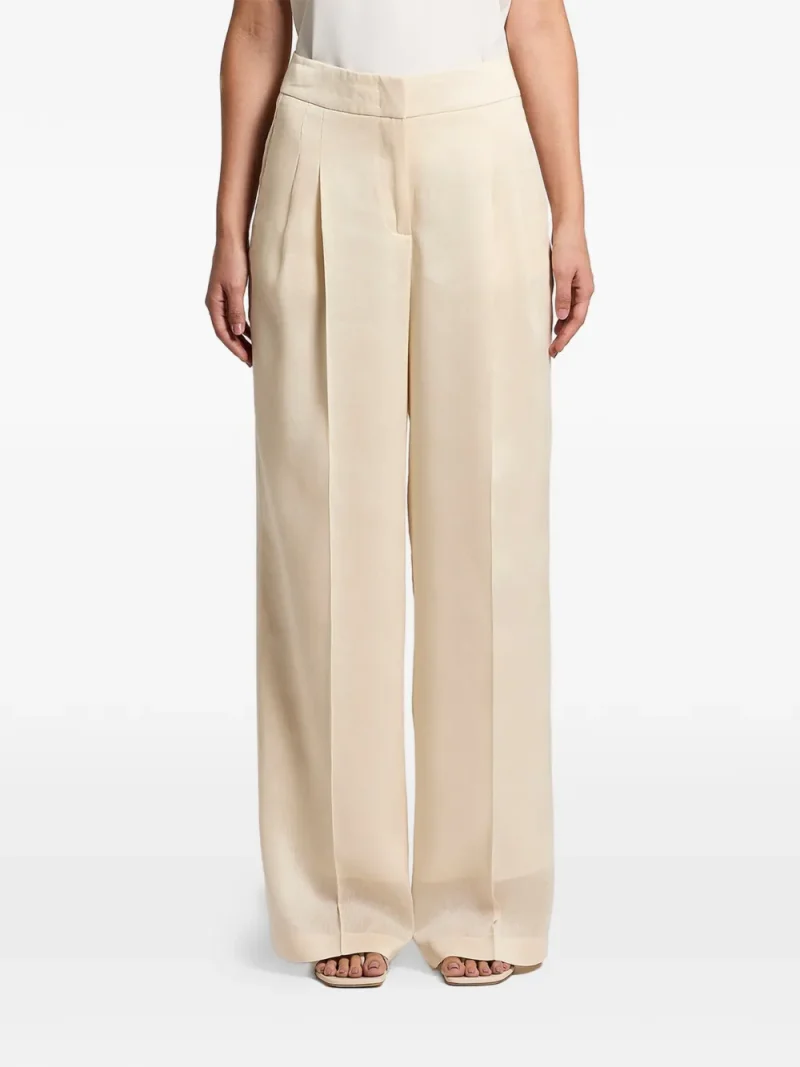 Pantaloni Peserico Pleated Linen bej