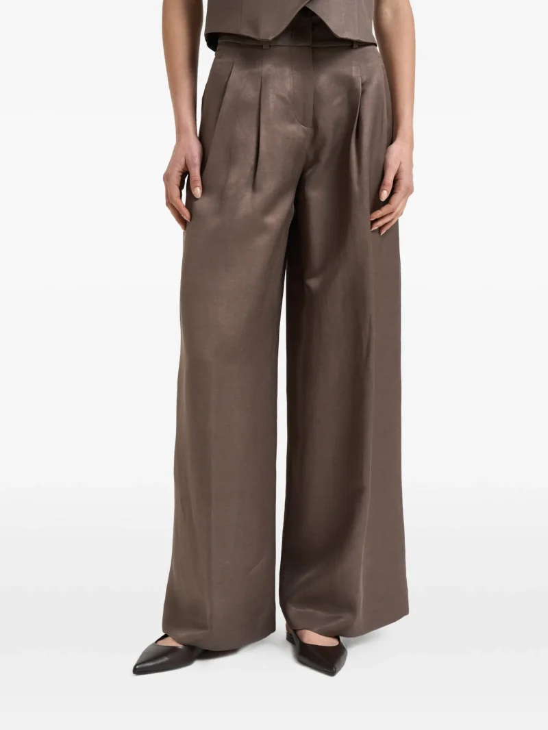 Pantaloni Peserico Pleated maro