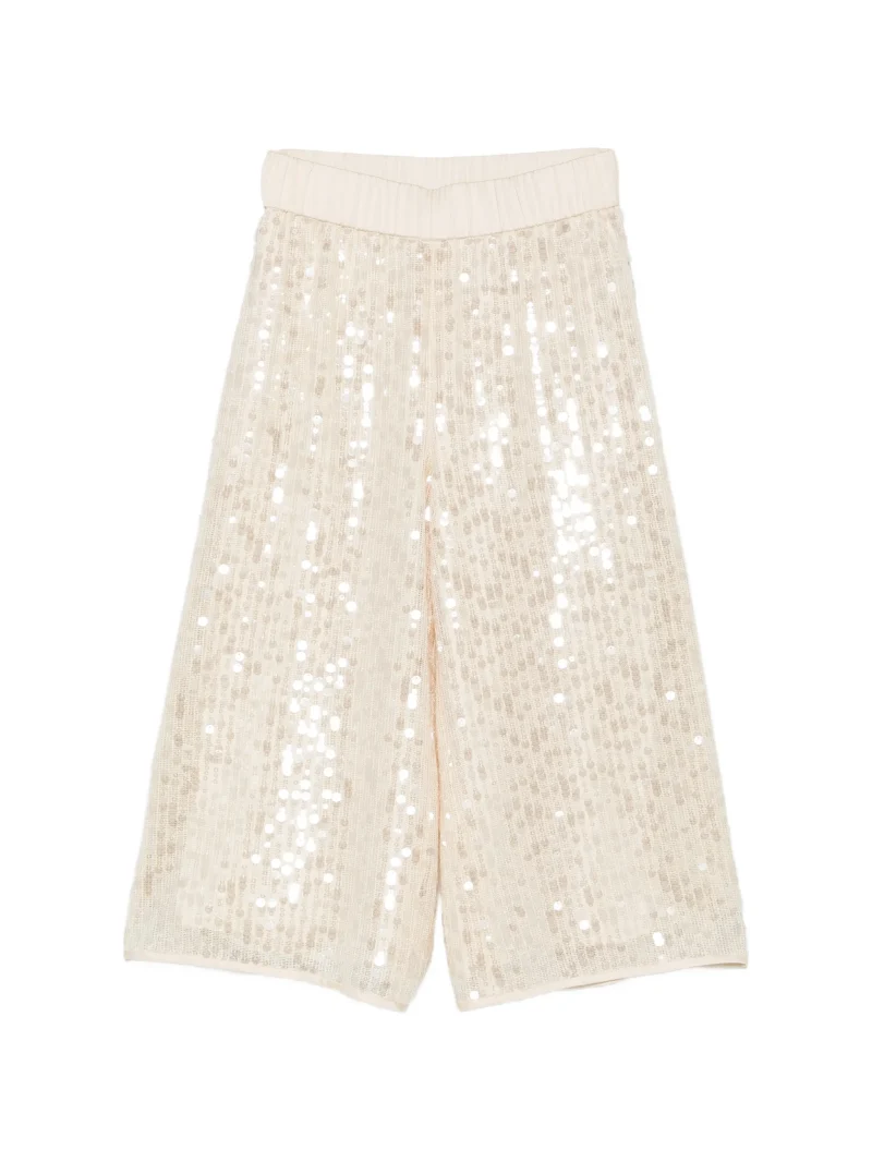 Pantaloni Peserico Sequin-Embellished Pocket bej