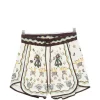 Pantaloni scurti ALEMAIS Graphic-Print Drawstring-Fastening ecru