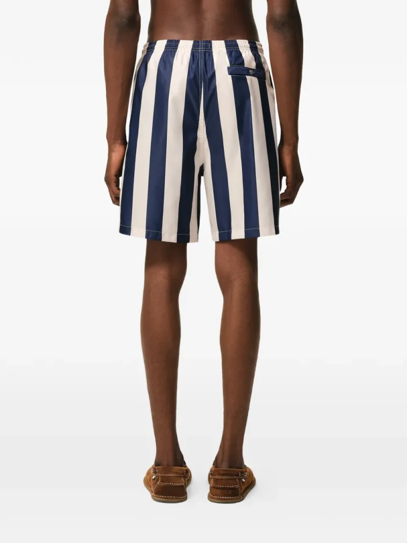 Alternative view of Pantaloni scurti AMI Paris Striped Patch Swim alb