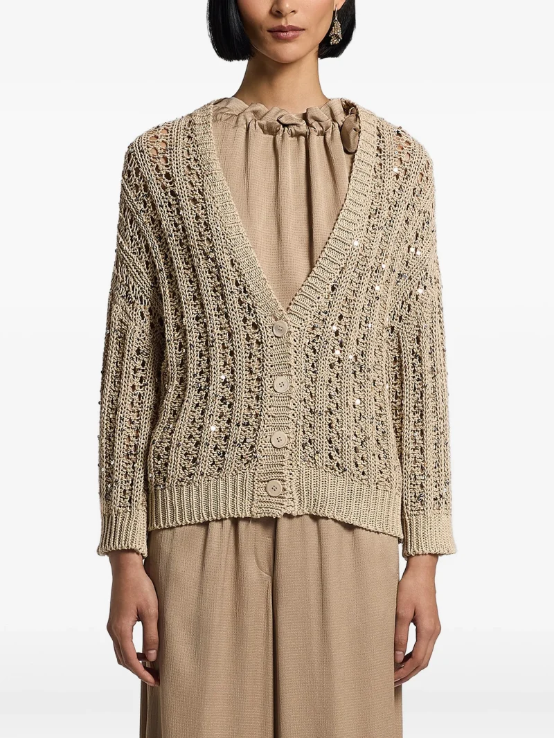 Pulover Peserico Sequinned auriu