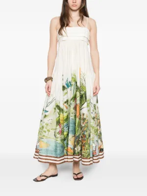 Rochie maxi ALEMAIS x Mokshini Toucan Tango ecru