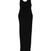 Rochie maxi Coperni Cowl-Neck Strap negru