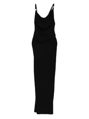 Rochie maxi Coperni Cowl-Neck Strap negru