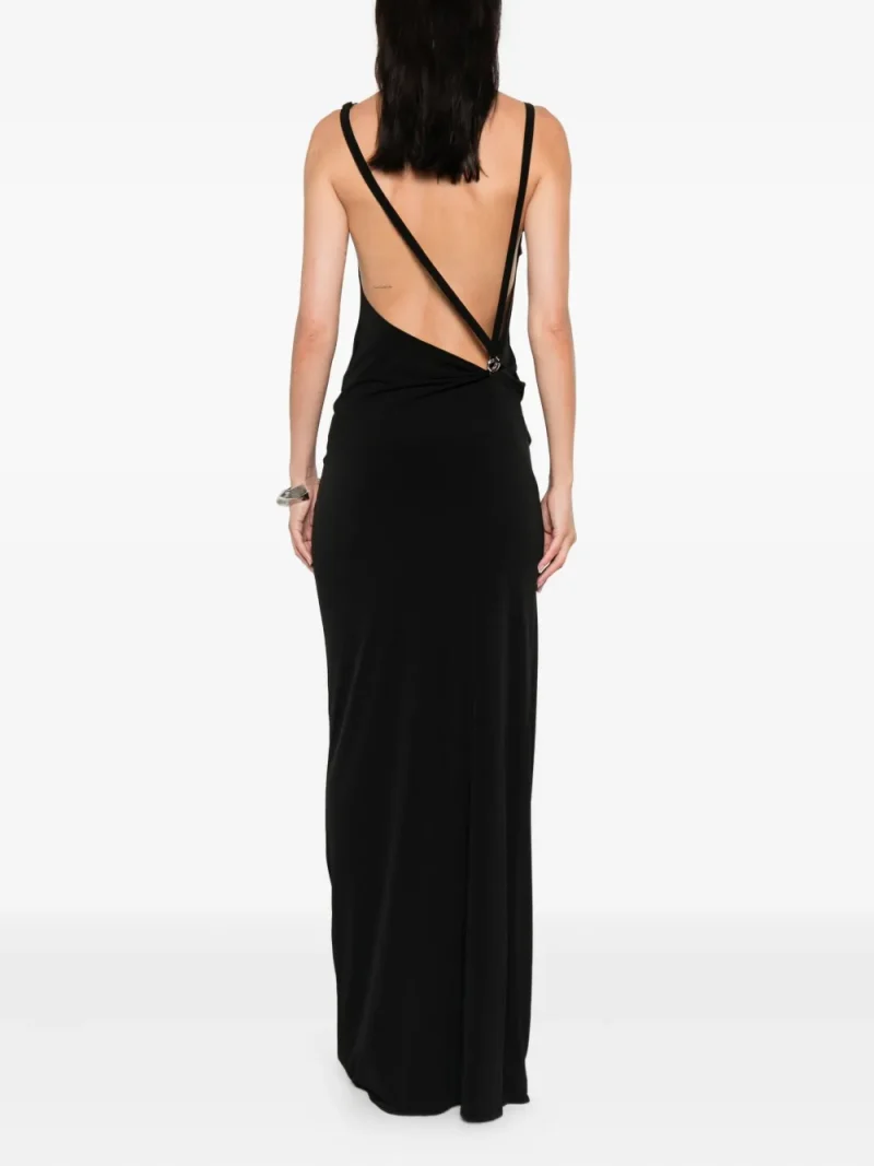 Alternative view of Rochie maxi Coperni Cowl-Neck Strap negru