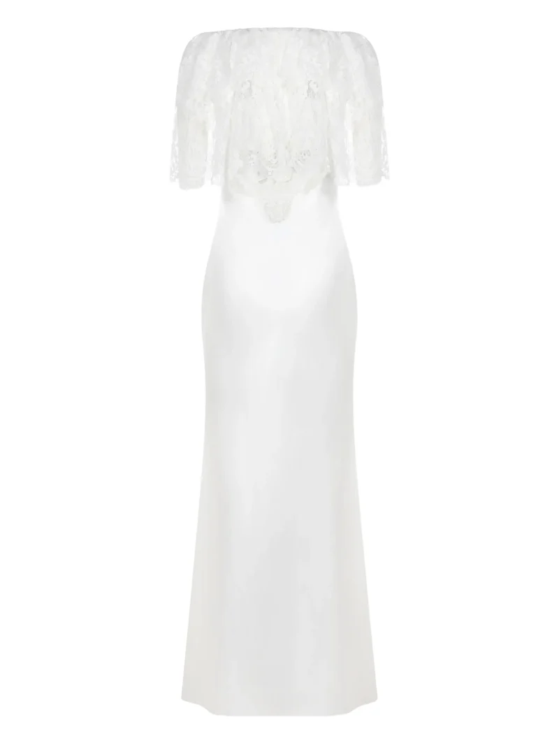 Alternative view of Rochie maxi Self-Portrait Buttoned alb