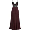 Rochie maxi Self-Portrait Lace Insert maro