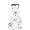 Rochie maxi Self-Portrait Polka Dot-Pattern Lace-Detail alb