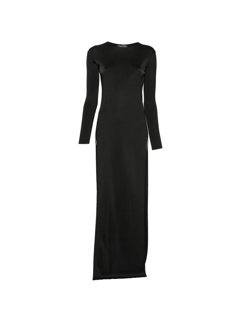 Rochie maxi Tom Ford Long-Sleeve negru