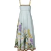 Rochie midi ALEMAIS Alfie Floral-Print albastru