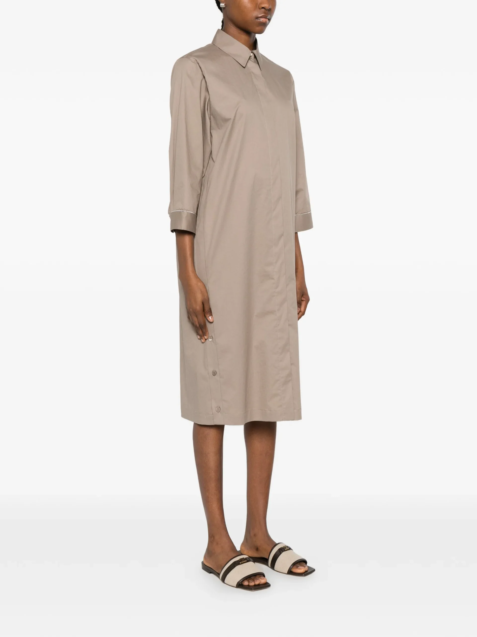Rochie midi Peserico Button-Down Shirt maro - imagine 3