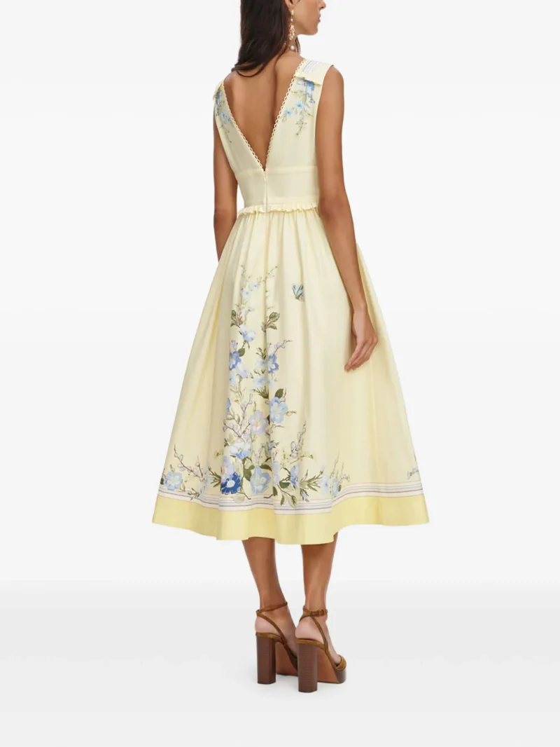 Alternative view of Rochie midi Self-Portrait Floral-Print Ruffled galben