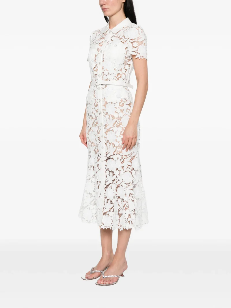 Alternative view of Rochie midi Self-Portrait Lace Collared alb