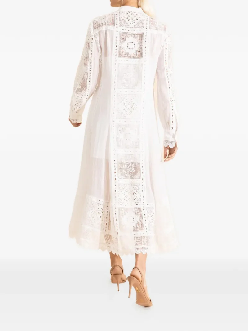 Alternative view of Rochie midi Zimmermann Aster Embroidered alb