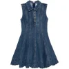 Rochie mini Self-Portrait Collared A-line albastru