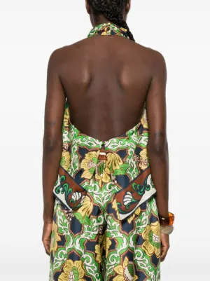 Alternative view of Top ALEMAIS Liana Floral Halterneck verde