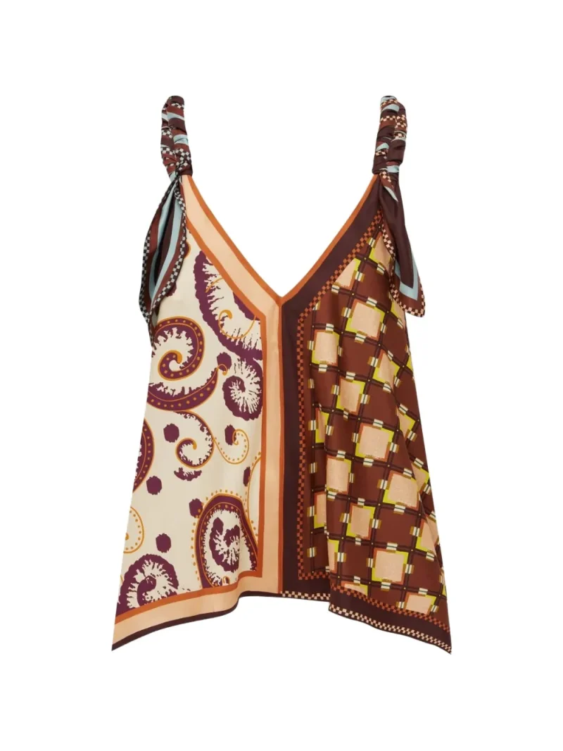 Top ALEMAIS Wilson Mixed-Print Handkerchief-Hem multicolor