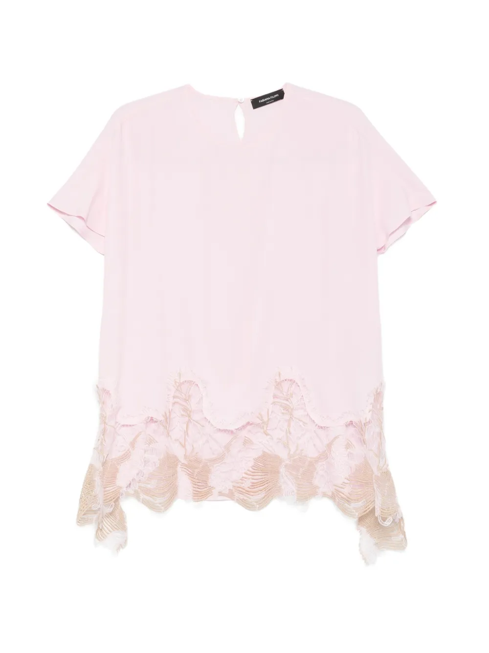 Top Fabiana Filippi Lace-Trim roz