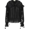 Top Isabel Marant Broderie-Anglaise Ruffled negru