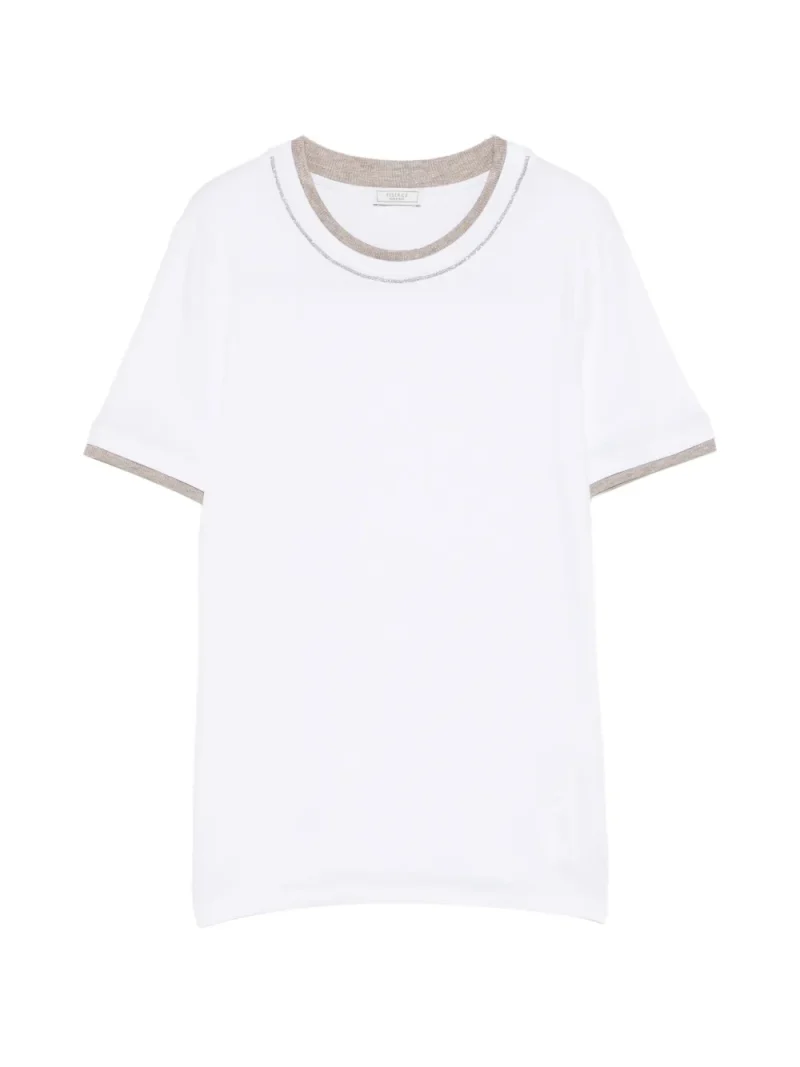 Top Peserico Crew-Neck alb