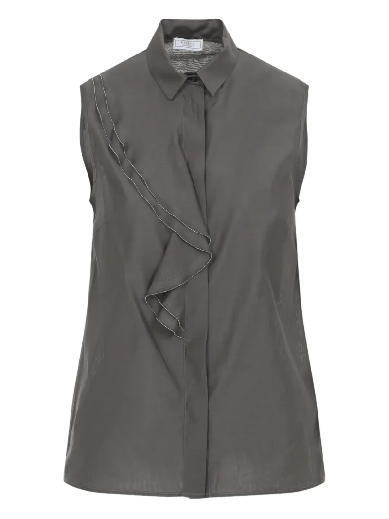 Top PESERICO Draped-Detail Sleeveless maro